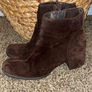 Brown Suede and Leather Booties